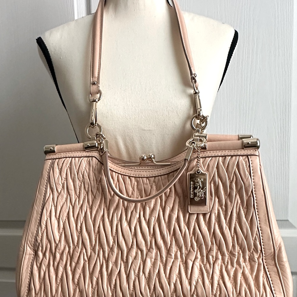 Coach Quilted Tan Shoulder Bag